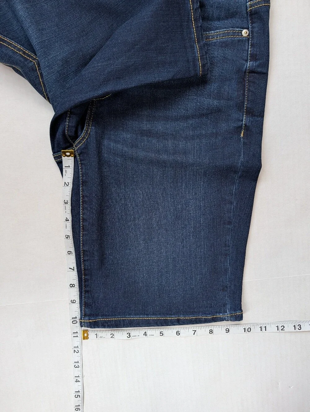 Seven7 Sunset Denim Bermuda Jean Shorts 6 Jackson Blue Pockets